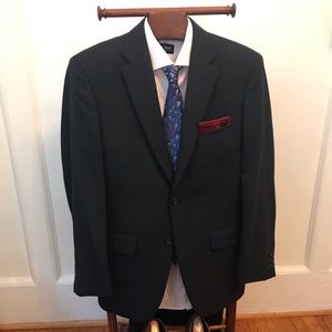 Navy Blue Check, 100% Wool, Jones of New York